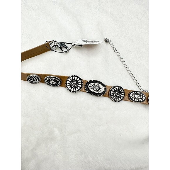 NEW Free People Western Bohemian Choker in Brown Silver Yellowstone Rare Pendant - Picture 2 of 5